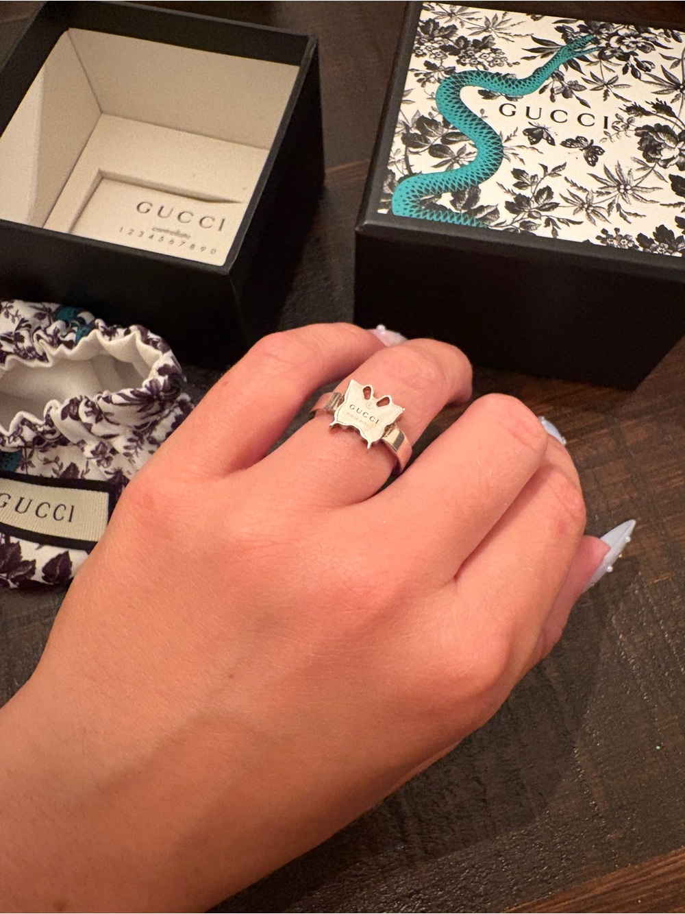 Gucci Sterling Silver Butterfly Ring US Sz 6/6.5 - Picture 3 of 12